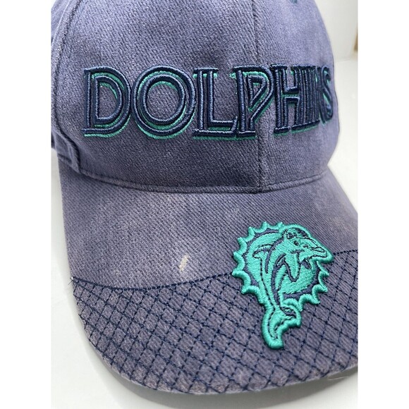 Miami Dolphins NFL Cap Hat Vintage StrapBack Old Logo Navy FLAW - Picture 3 of 9